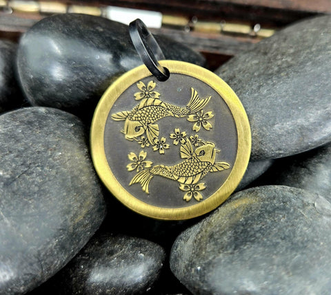 BRASS KOI fish PENDANT necklace