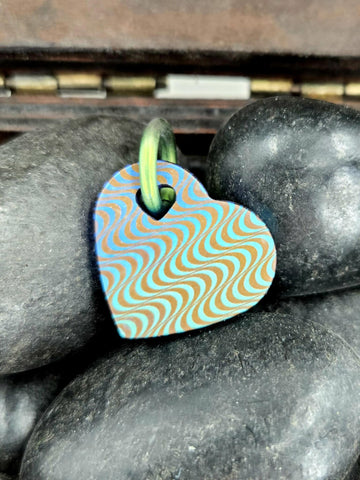 TITANIUM HEART PENDANT ladies laser etched valentines