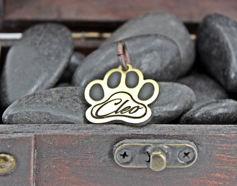 PAW PRINT BRASS PENDANT