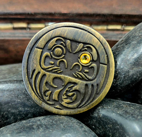 DARUMA Lucky COIN LASER Engraved edc everyday carry item, fidget item