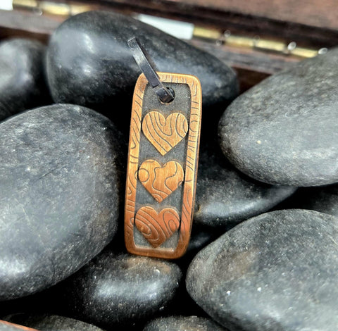 COPPER HEARTS PENDANT necklace