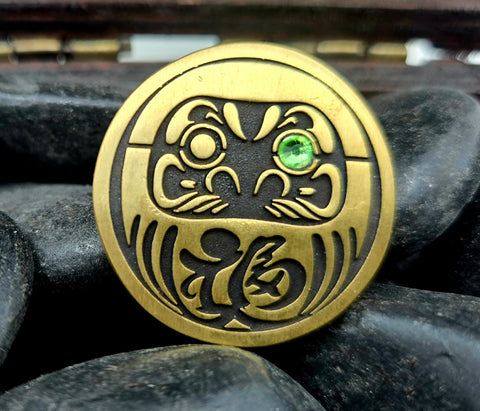 DARUMA Lucky COIN LASER Engraved edc everyday carry item, fidget item