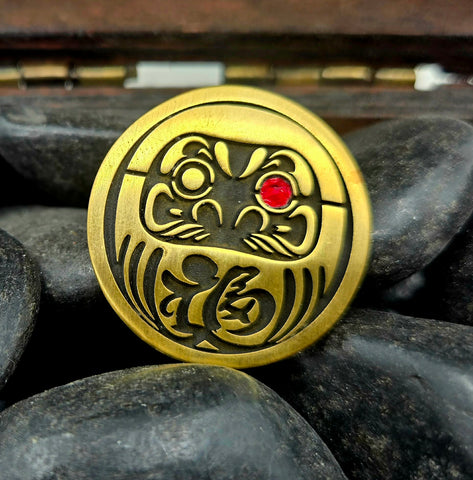 DARUMA Lucky COIN LASER Engraved edc everyday carry item, fidget item