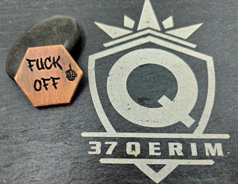 F You F Off copper Hex COIN LASER Engraved edc everyday carry item, fidget item