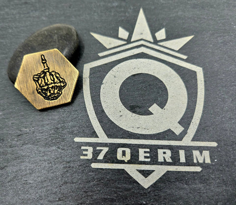 F You brass Hex COIN LASER Engraved edc everyday carry item, fidget item