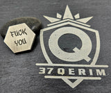 F You F Off titanium Hex COIN LASER Engraved edc everyday carry item, fidget item