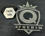 F You F Off titanium Hex COIN LASER Engraved edc everyday carry item, fidget item