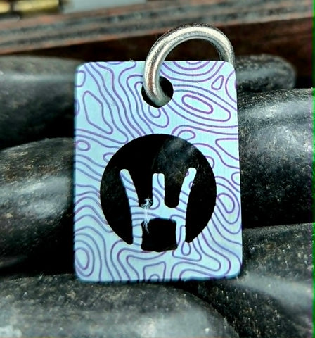 AR 15 titanium zipper pull / pendant GUN SIGHT