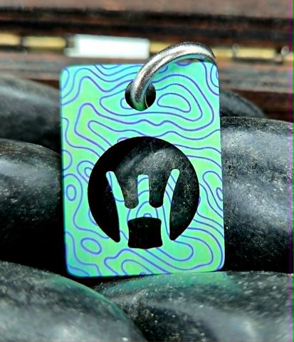 AR 15 titanium zipper pull / pendant GUN SIGHT