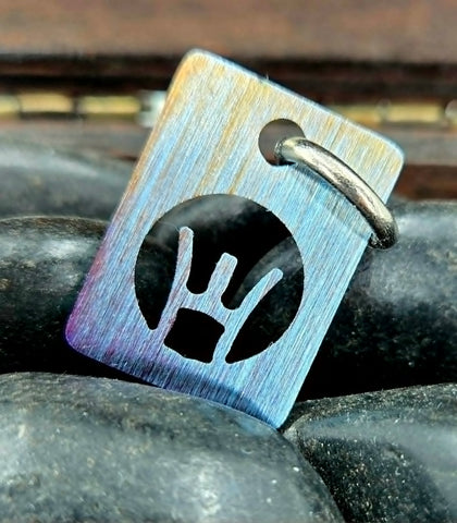 AR 15 titanium zipper pull / pendant GUN SIGHT