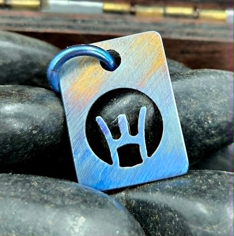 AR 15 titanium zipper pull / pendant GUN SIGHT