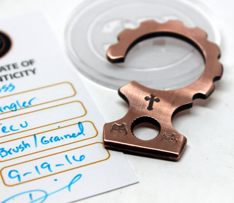Tellurium Copper key dangler (stamped)