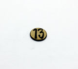 Lucky #13 brass dime coin