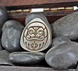 Fidget lucky coin pick stainless steel with Japanese Daruma