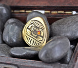 Fidget lucky coin pick brass with Japanese Daruma