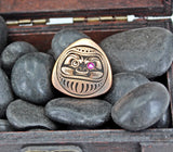 Fidget lucky coin pick copper with Japanese Daruma