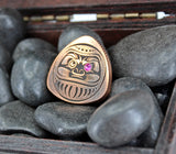 Fidget lucky coin pick copper with Japanese Daruma