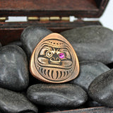 Fidget lucky coin pick copper with Japanese Daruma