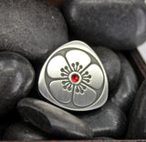 Fidget lucky coin pick stainless steel with Japanese blossom