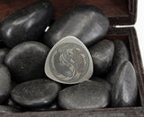 Fidget lucky coin pick stainless steel with Japanese Koi