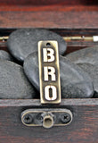 teamBRO brass pendant aged and grained MILITARY STENCIL