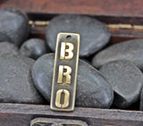 teamBRO brass pendant aged and grained MILITARY STENCIL